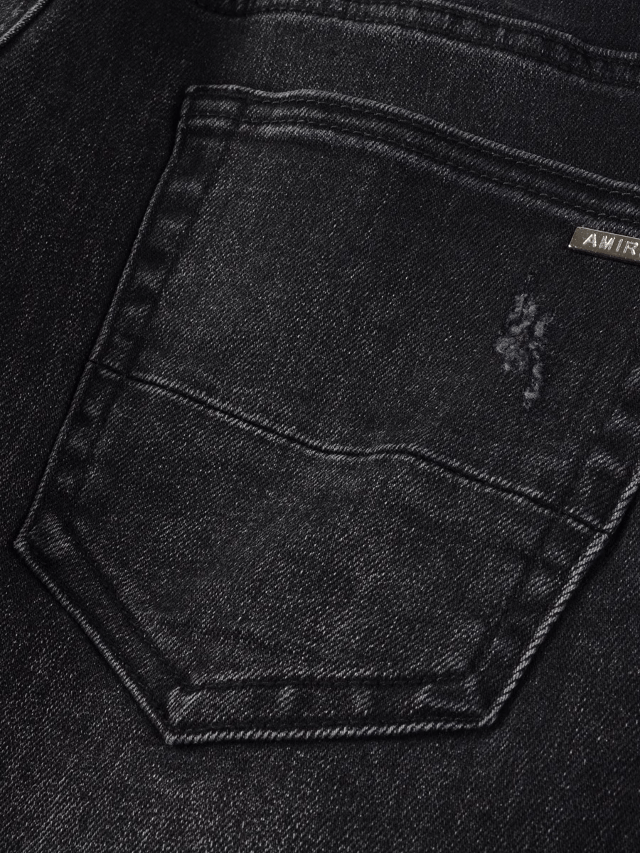 Black Ripped Patch Jeans