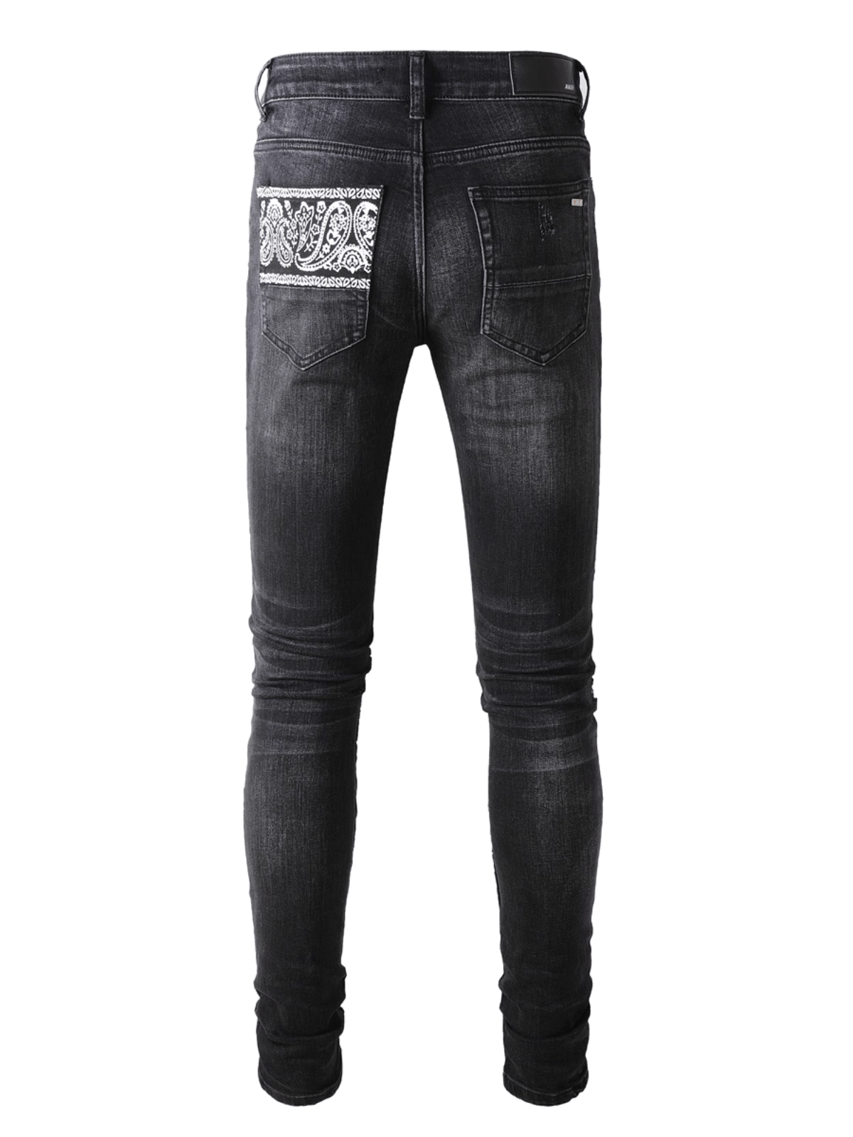 Black Ripped Patch Jeans