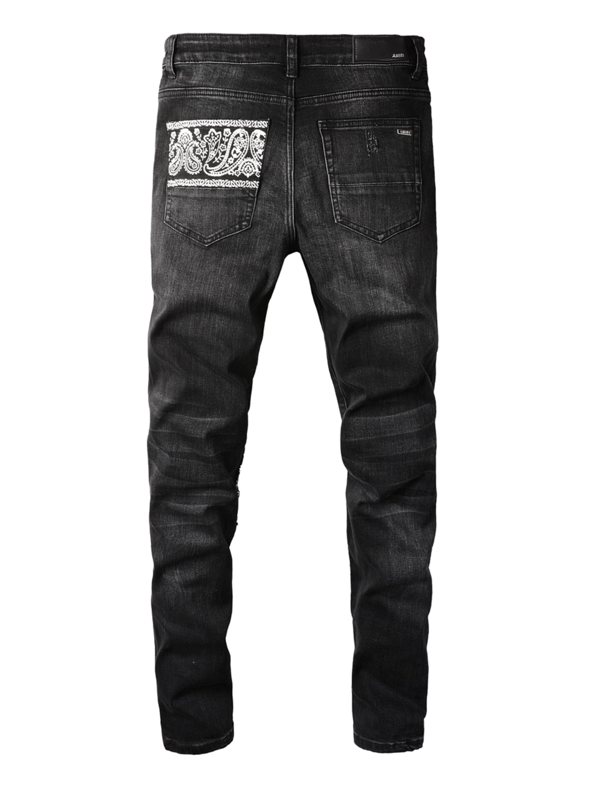 Black Ripped Patch Jeans