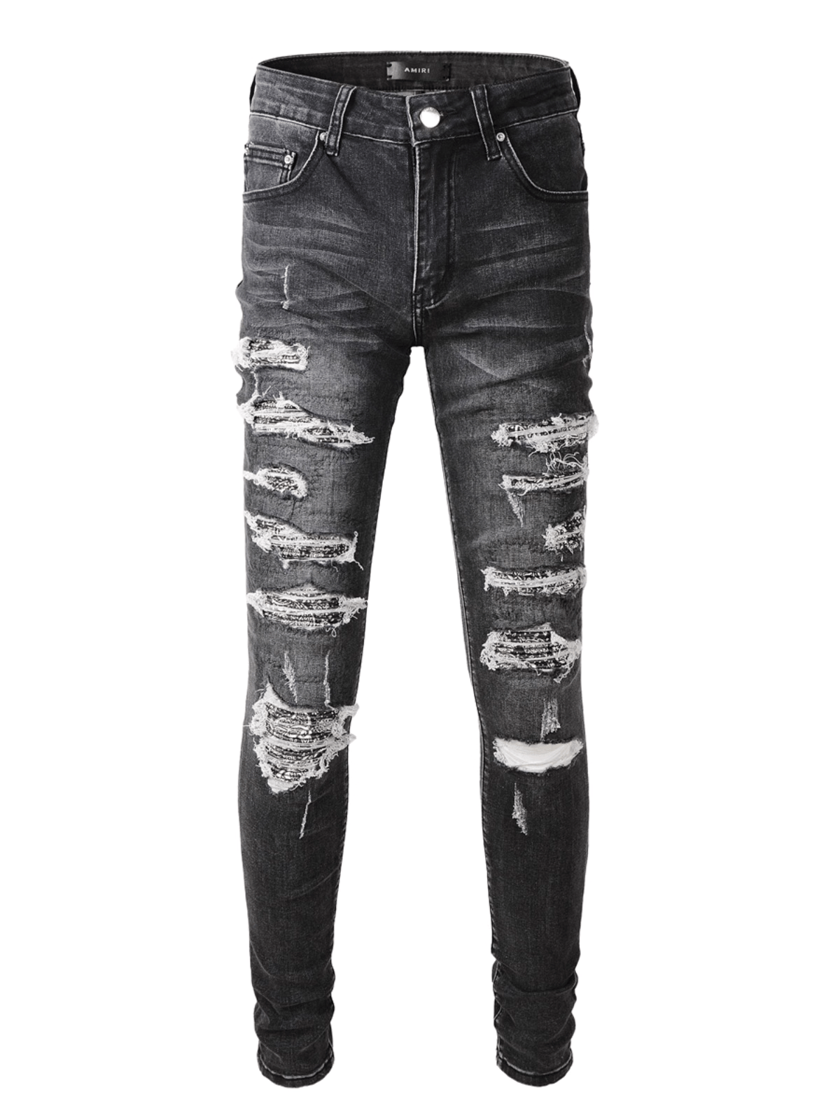Black Washed Ripped Jeans