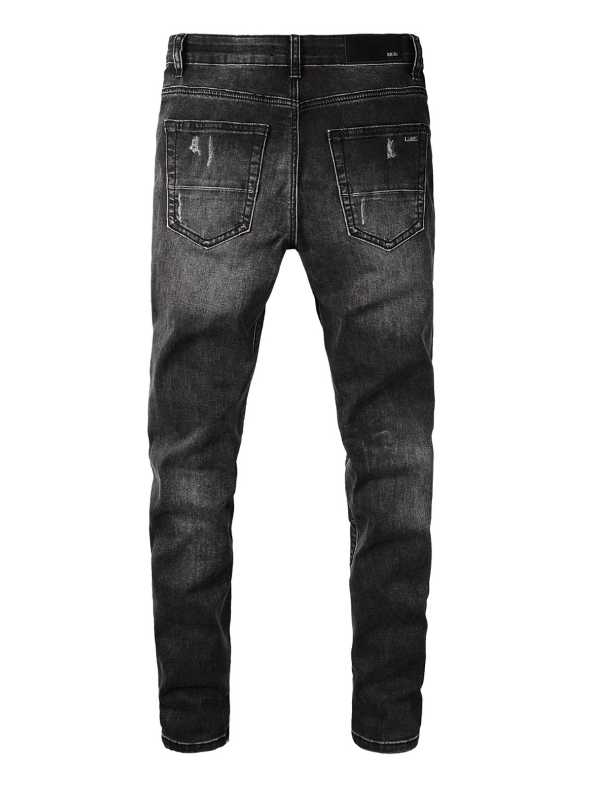 Black Washed Ripped Jeans