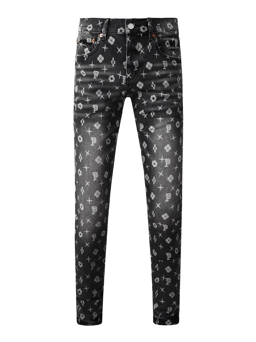 Black Classic Graphic Jeans