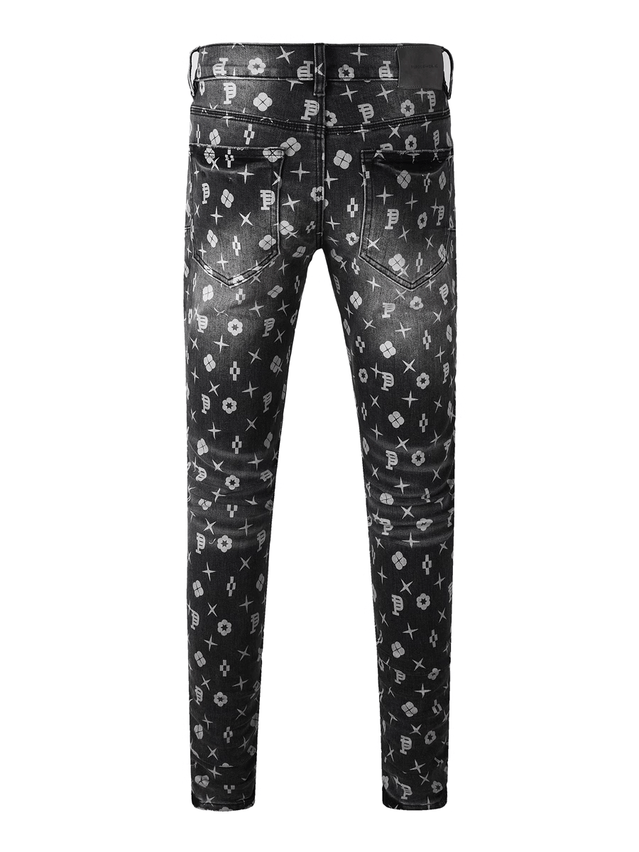 Black Classic Graphic Jeans