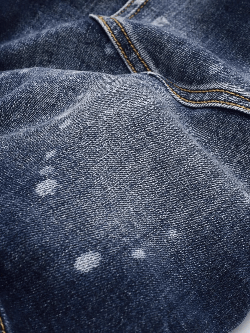 Dark Blue Ink Paint Jeans