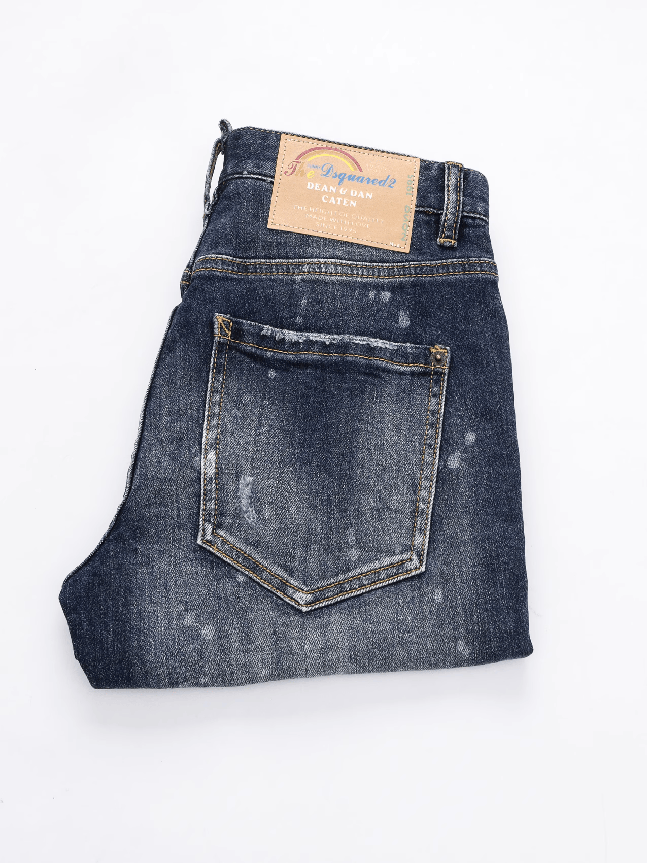 Dark Blue Ink Paint Jeans