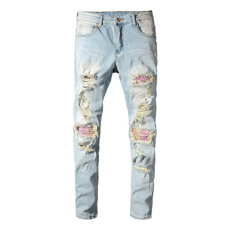 Light blue Holes Jeans