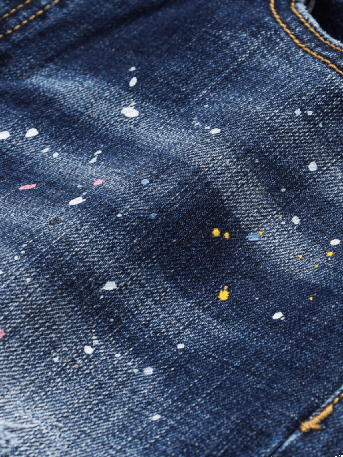 Washed Denim Paint Jeans