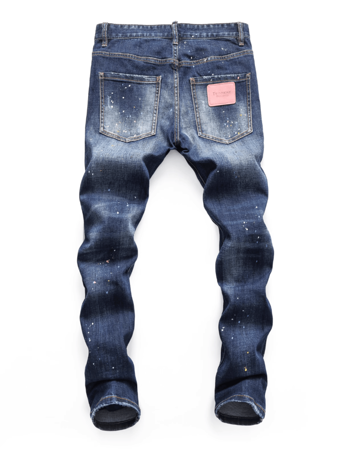 Washed Denim Paint Jeans