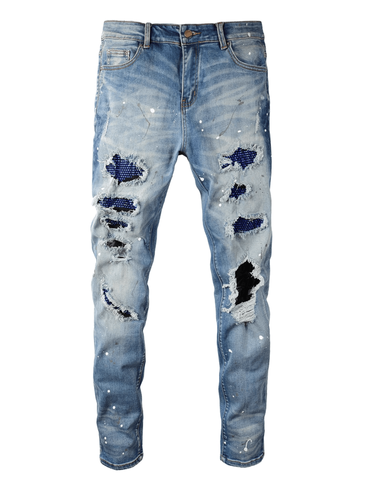 Light Blue Diamond Patch Jeans