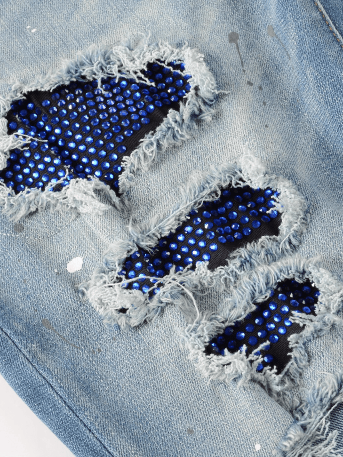 Light Blue Diamond Patch Jeans