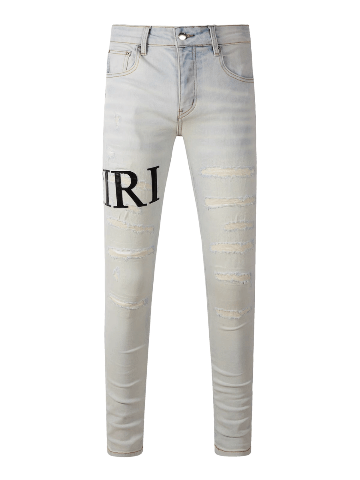 Light Washed Writing Jeans