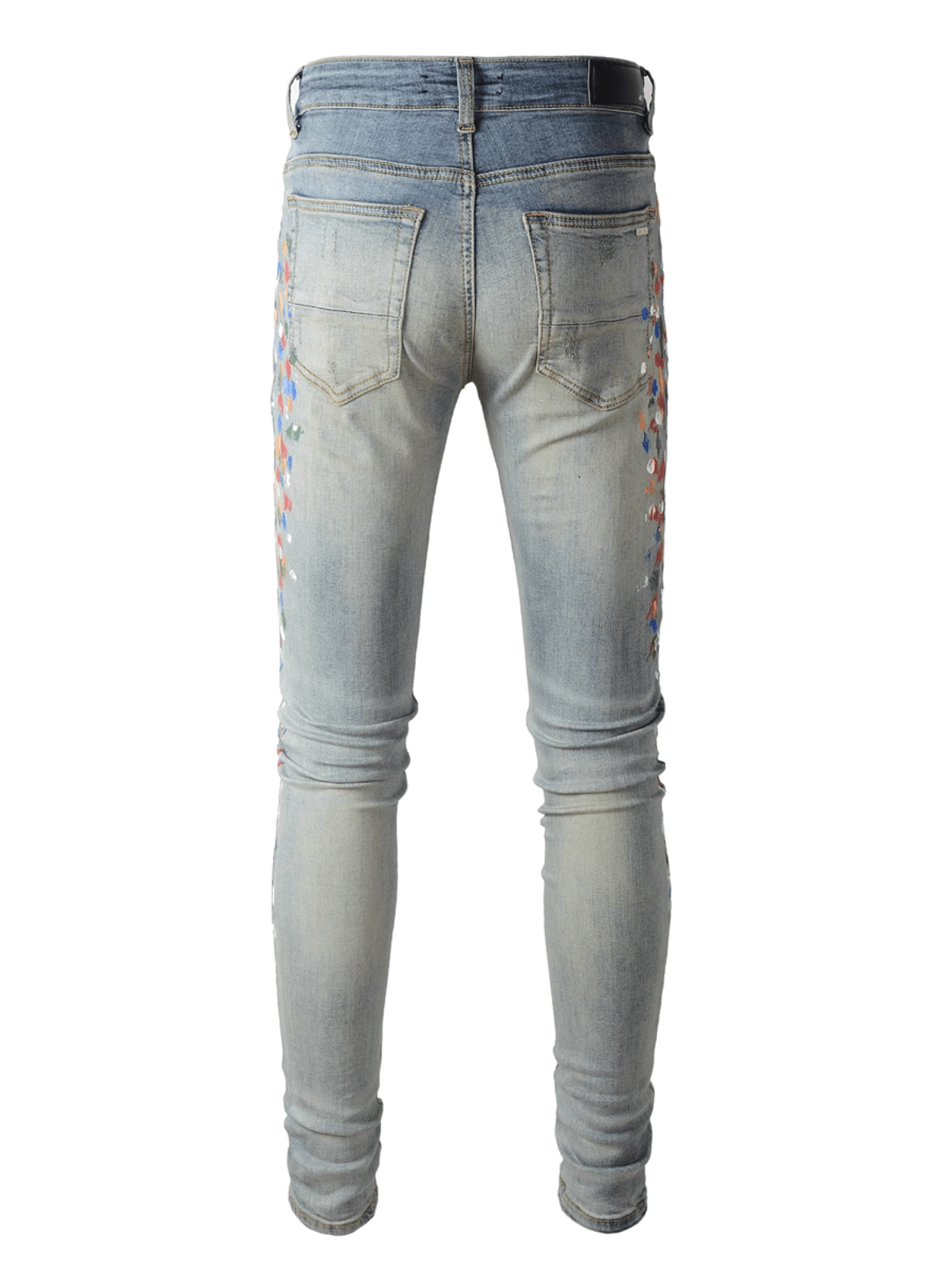 Blue Ripped Patch Jeans