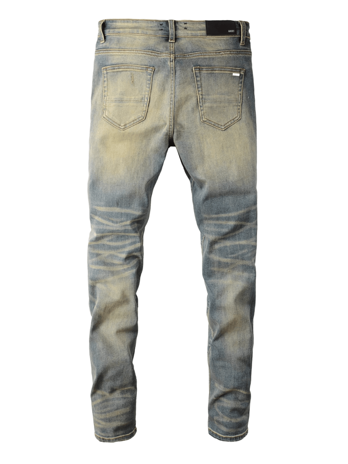 Blue Denim Red Patch Jeans