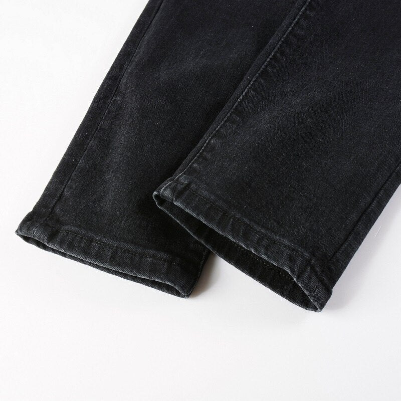 Wine Red Patch Jeans