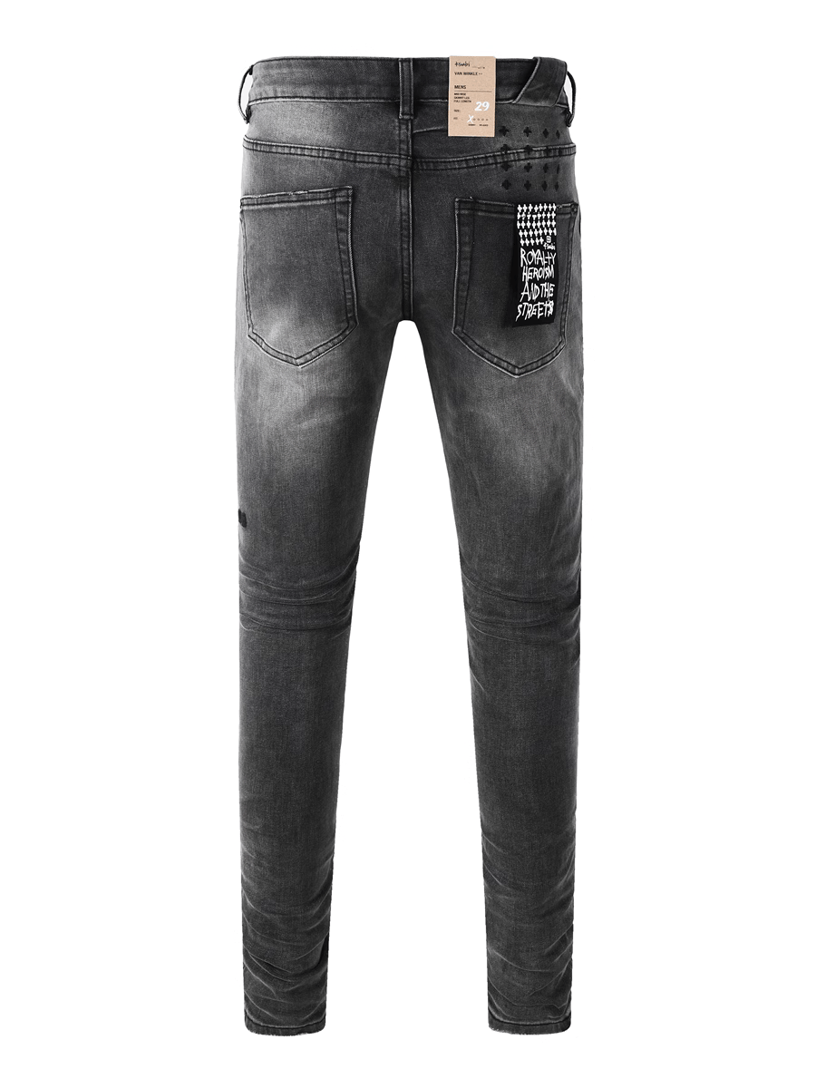 Smoky Gray Ripped Jeans
