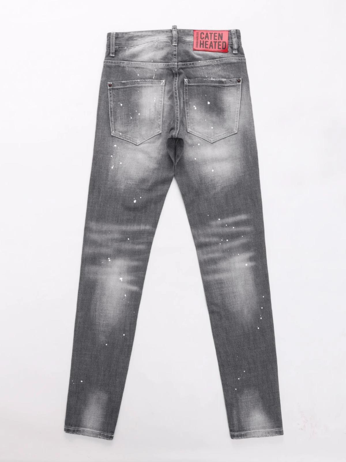 Smoky Gray White Paint Jeans
