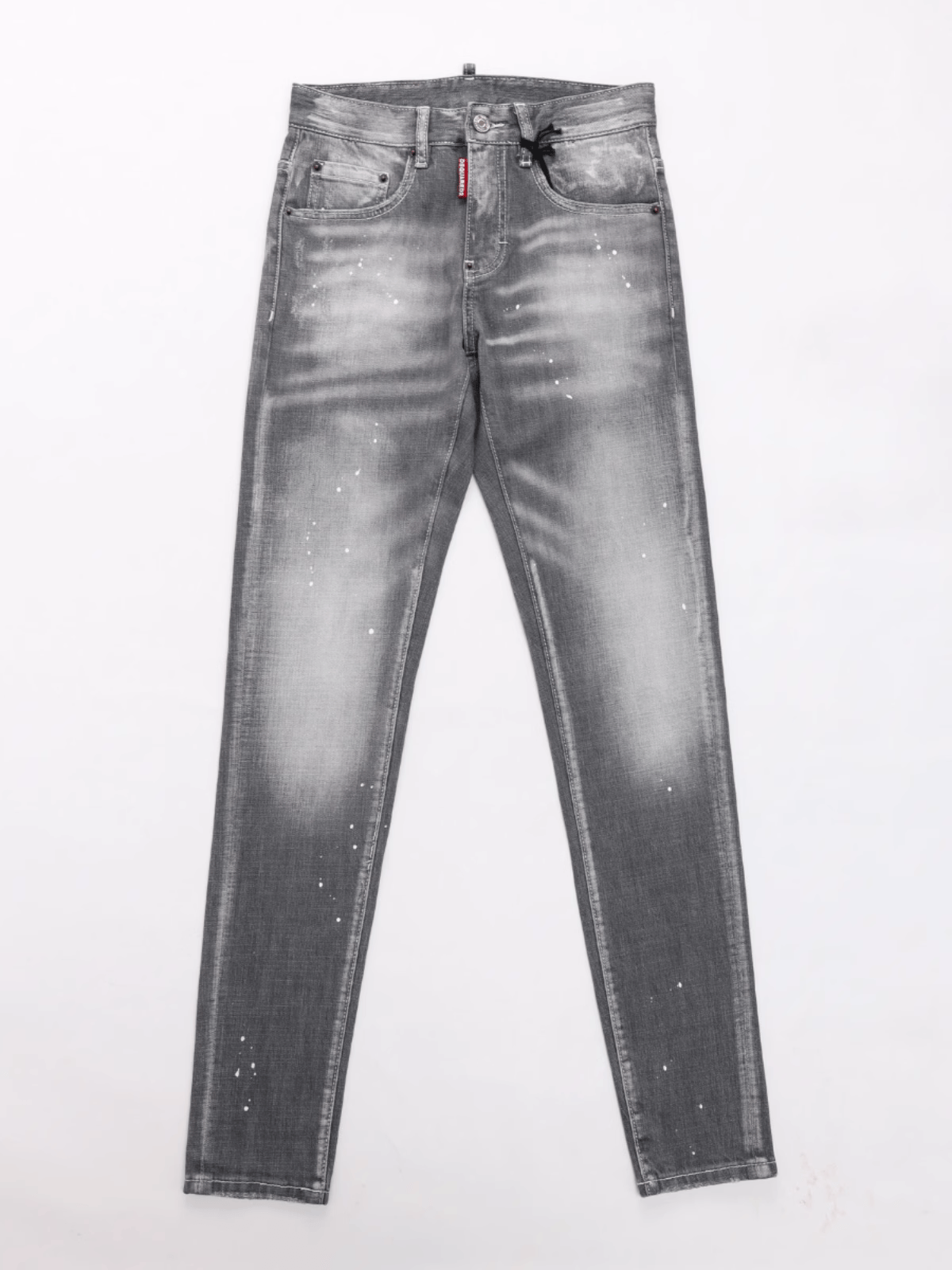 Smoky Gray White Paint Jeans