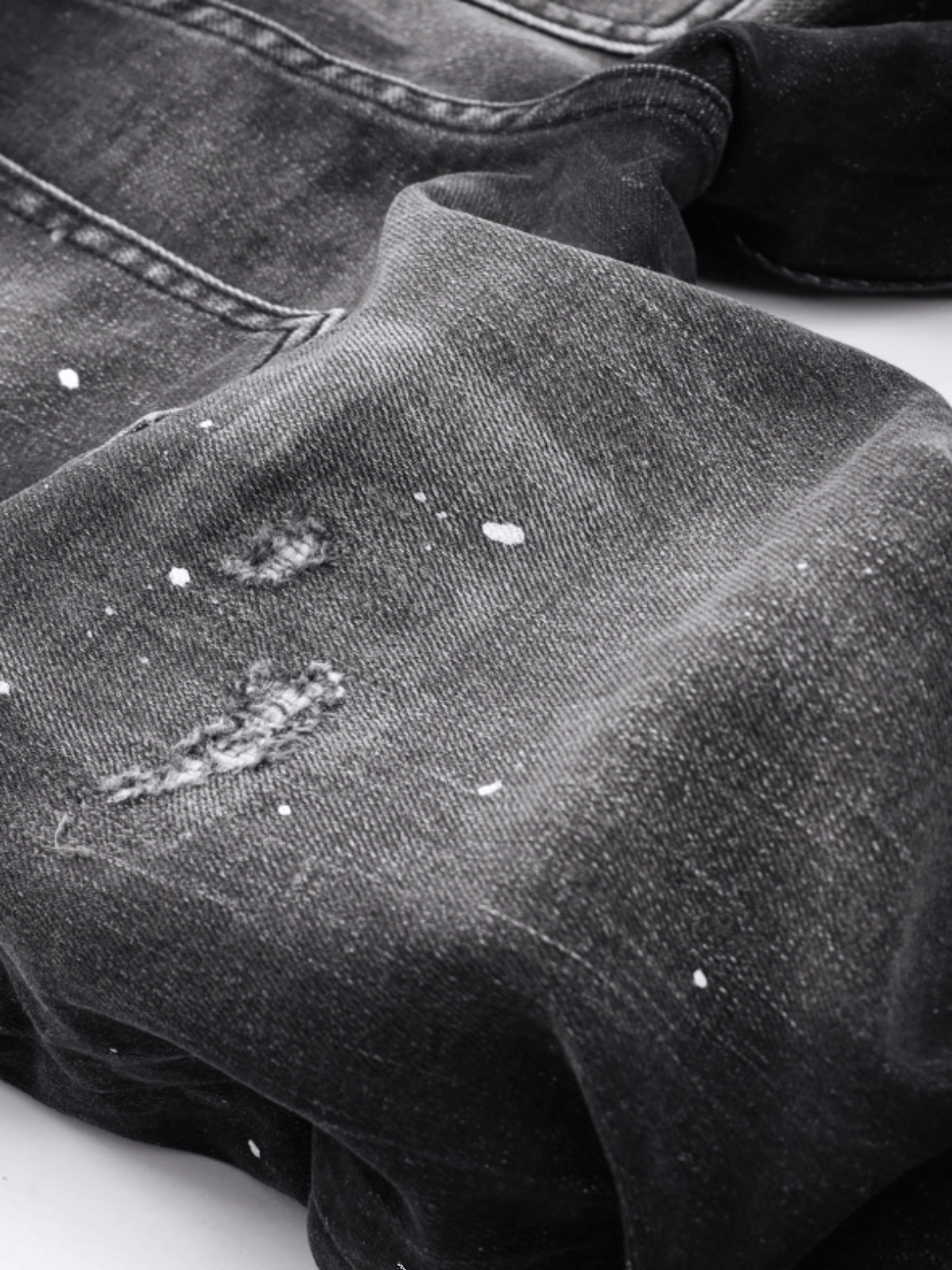 Washed Paint Hole Jeans