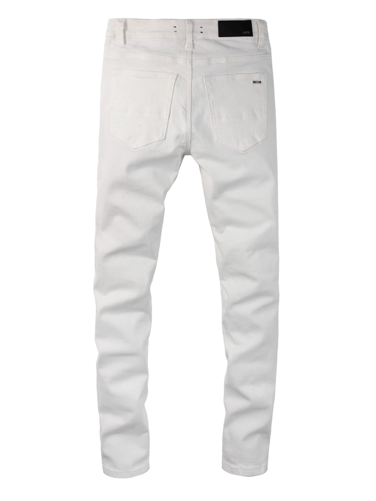 White Ripped Patch Jeans