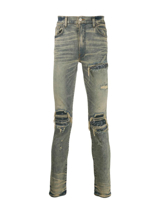 Washed Gray Patch Jeans