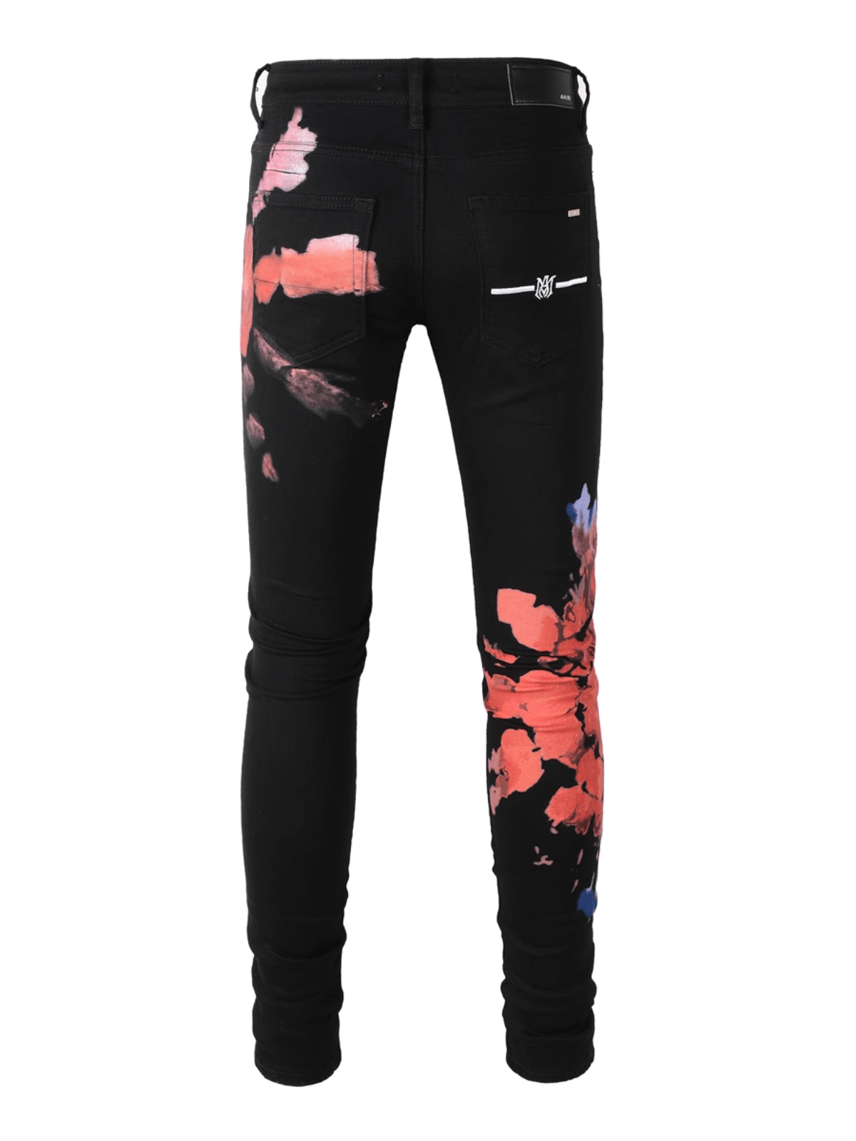 Black Graphic Paint Jeans