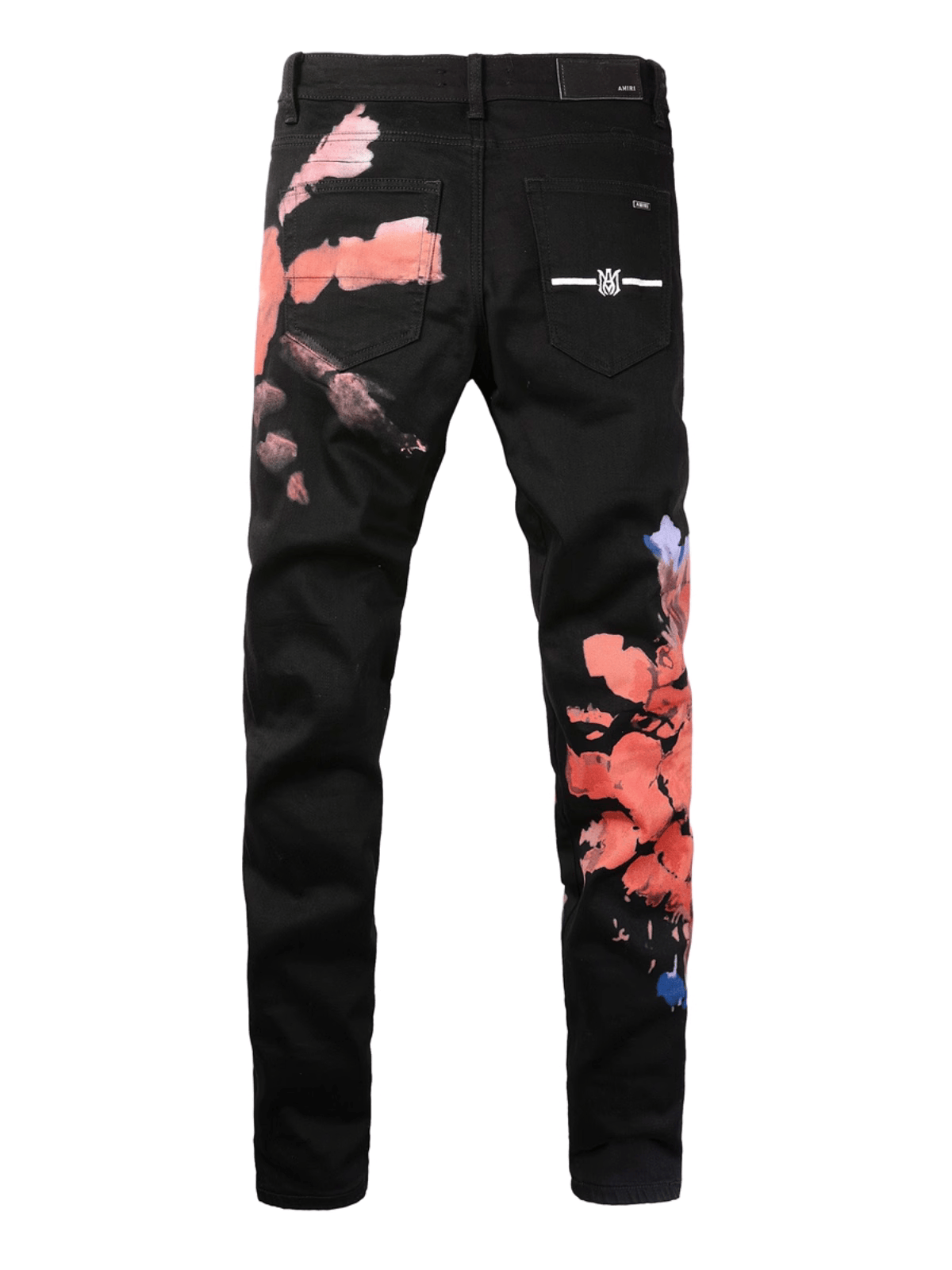 Black Graphic Paint Jeans