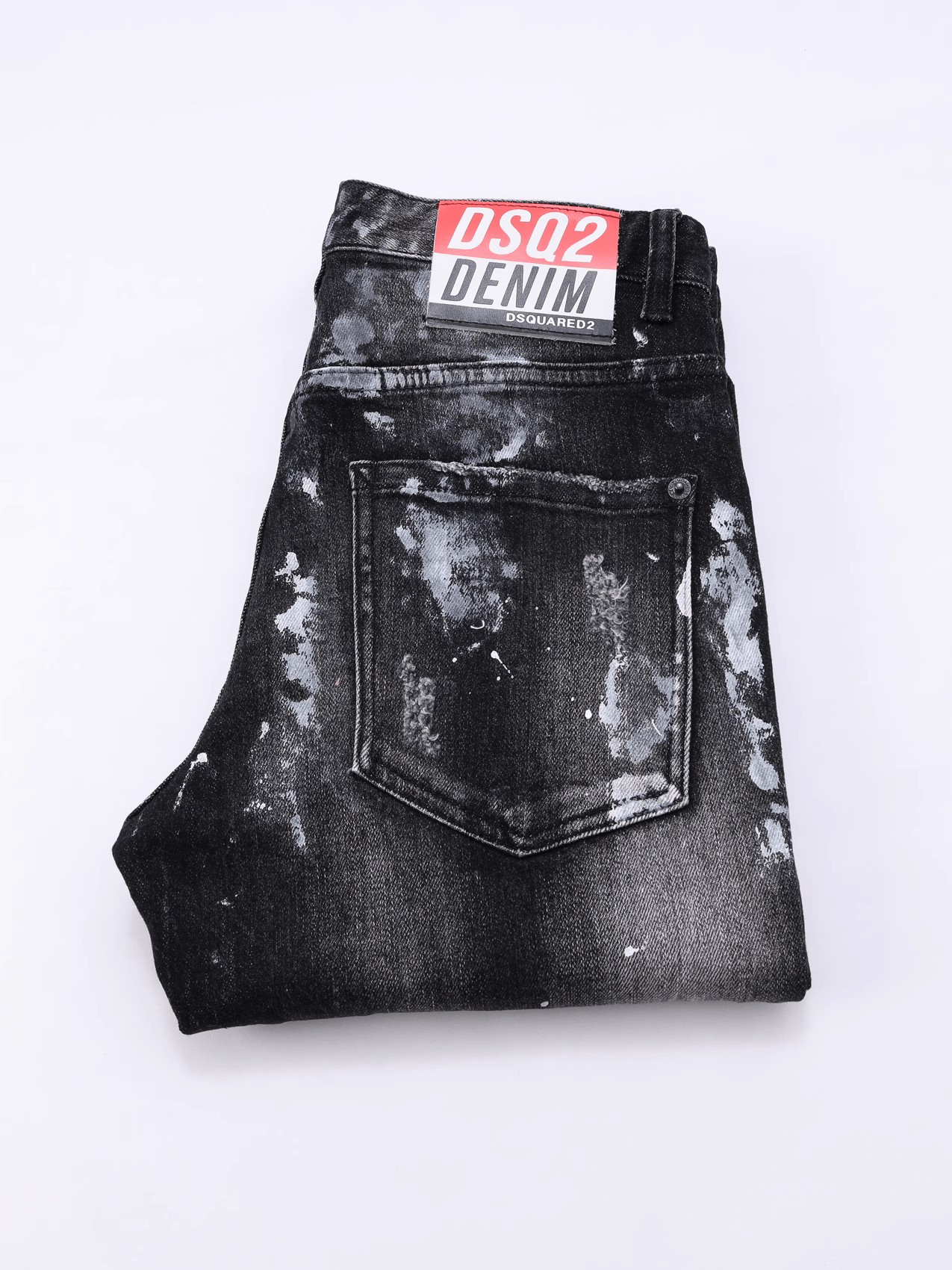 Black Gray Graffiti Ripped Jeans