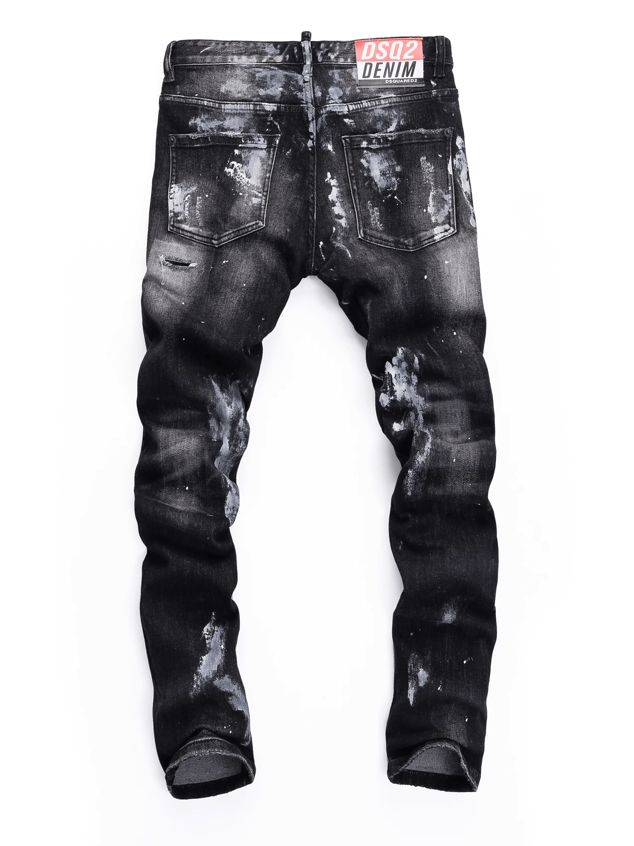 Black Gray Graffiti Ripped Jeans