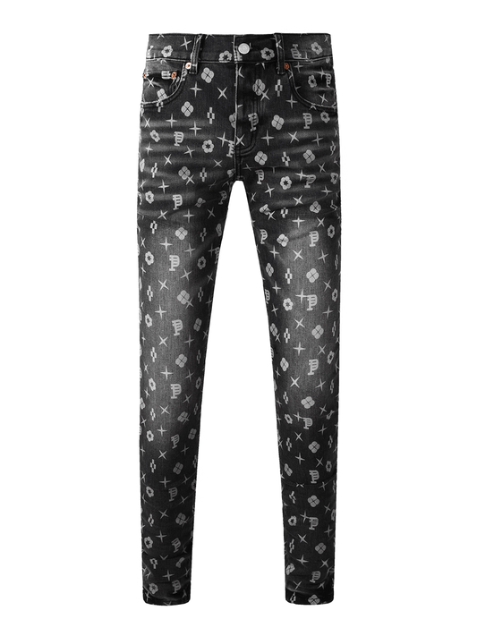 Black Classic Graphic Jeans