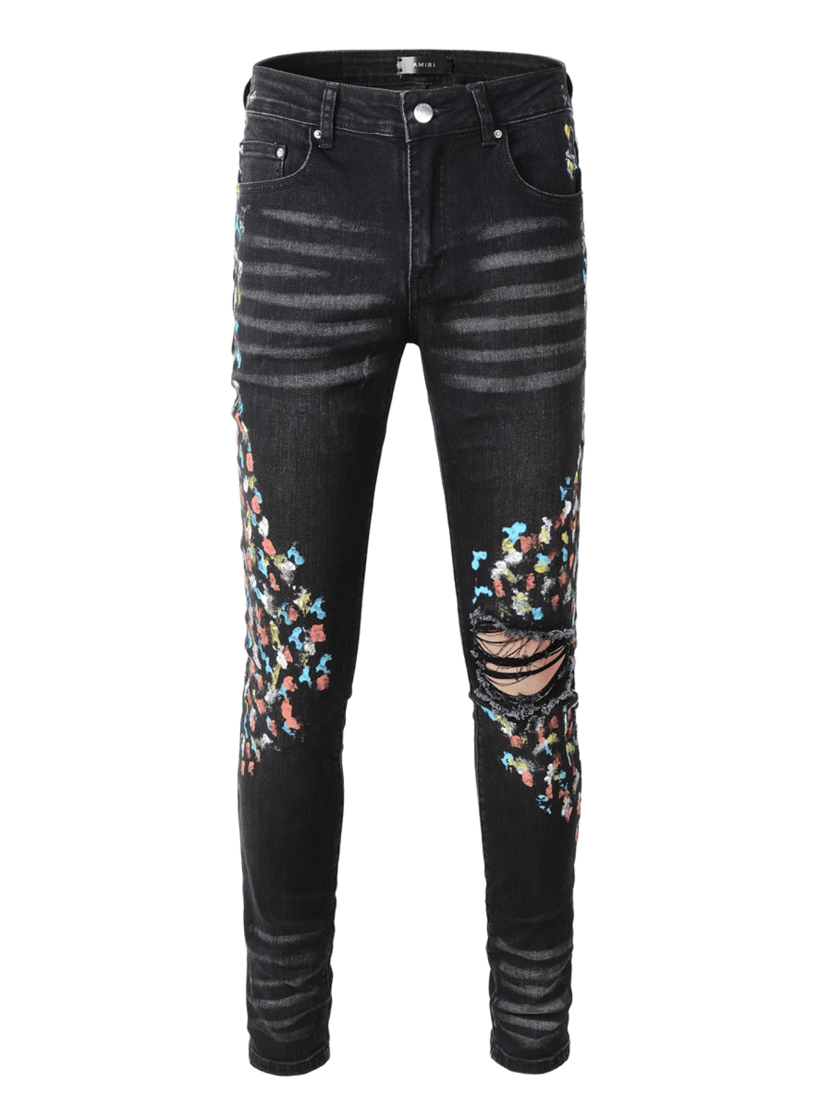 Black Graphic Jeans