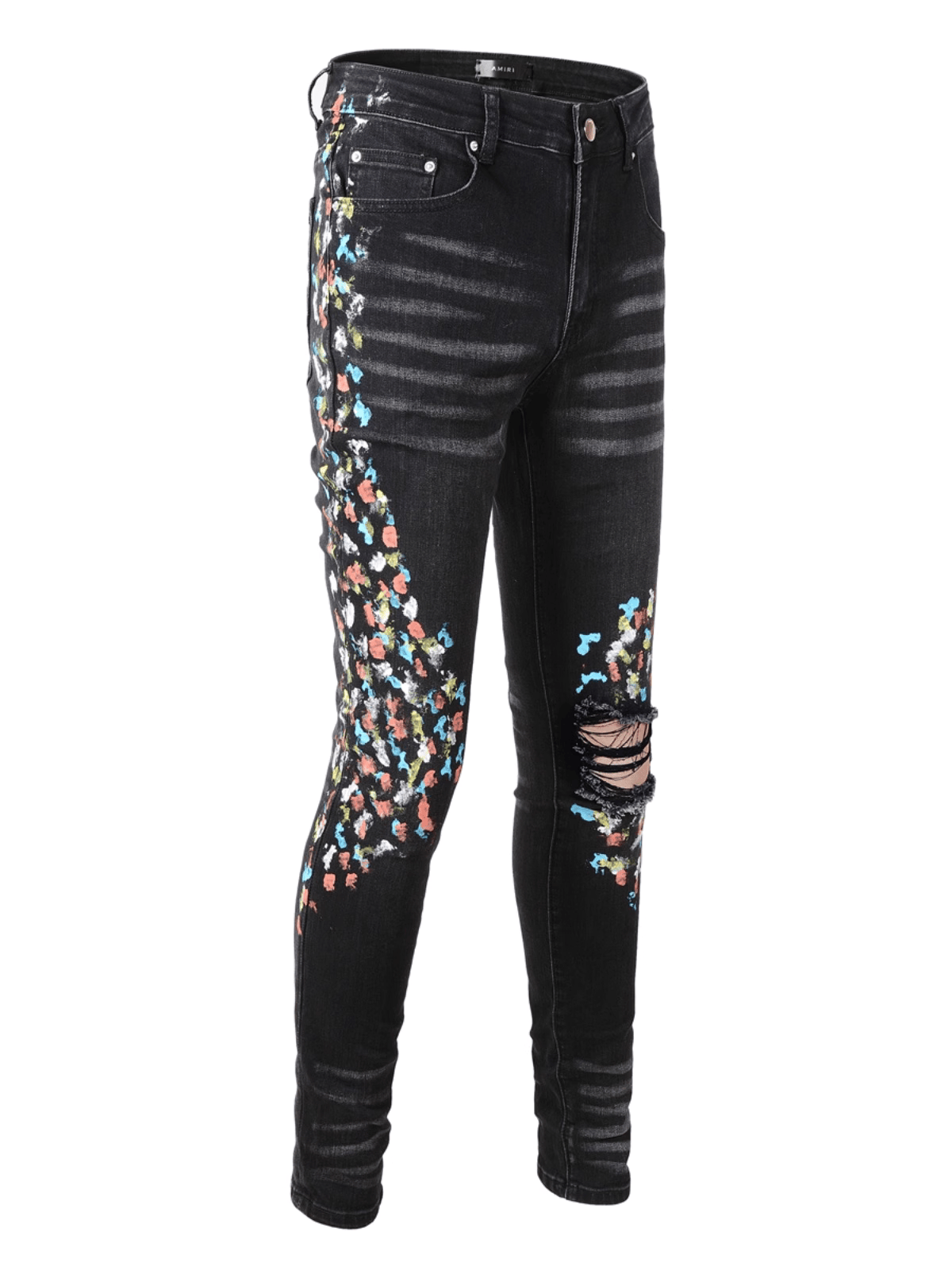 Black Graphic Jeans