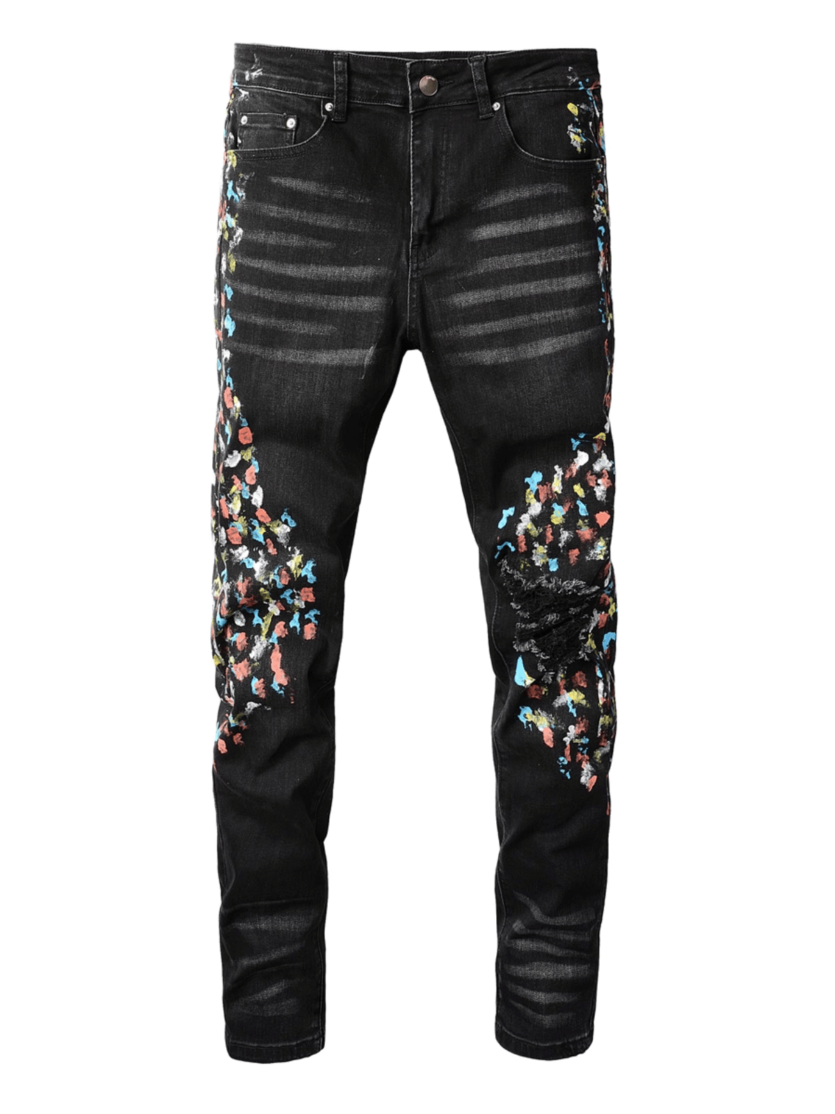 Black Graphic Jeans