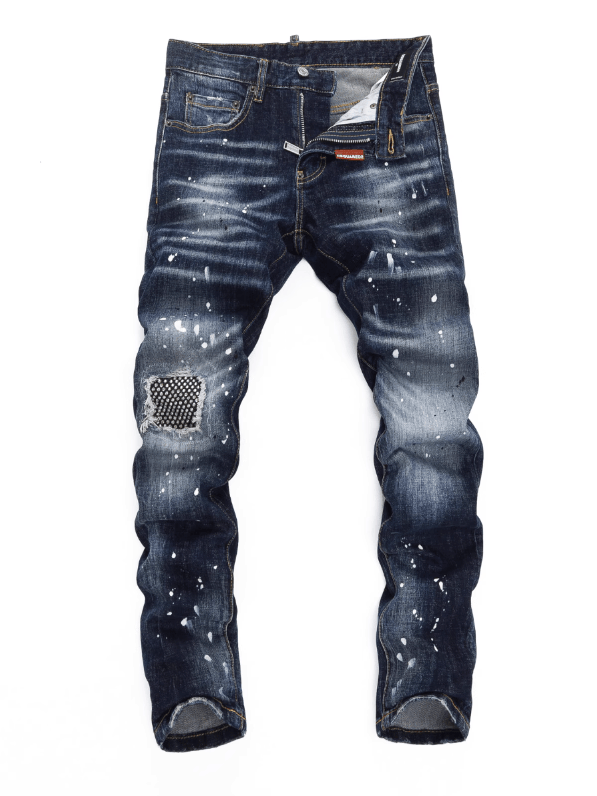 Blue Ink Paint Jeans