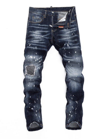 Blue Ink Paint Jeans