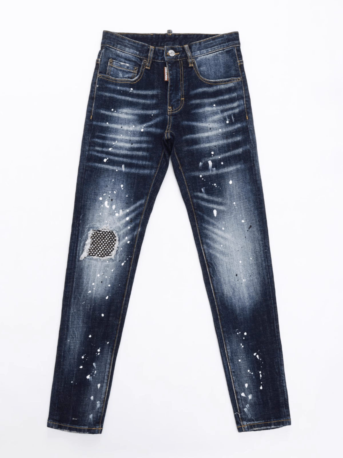 Blue Ink Paint Jeans