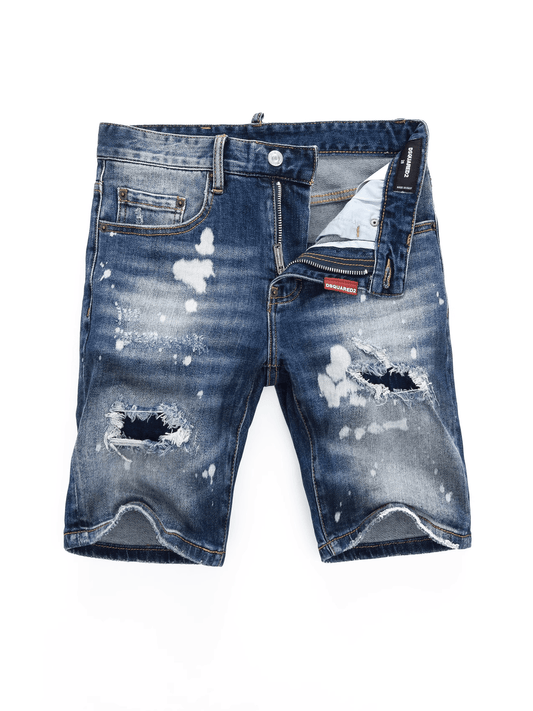 Blue Washed Paint Jeans