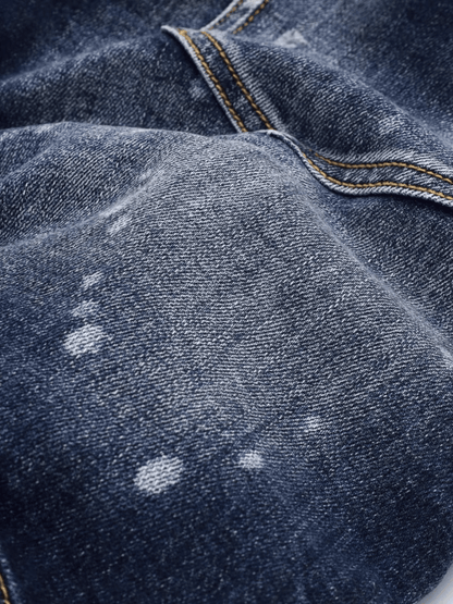 Dark Blue Ink Paint Jeans