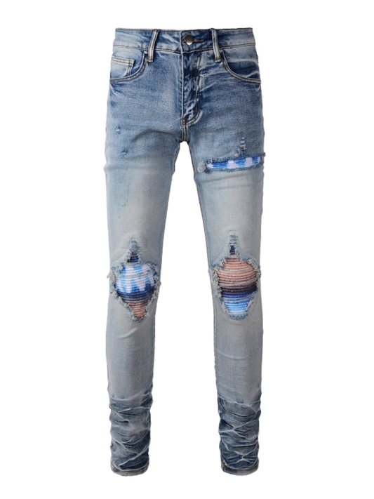 Light Blue Washed Ripped Jeans
