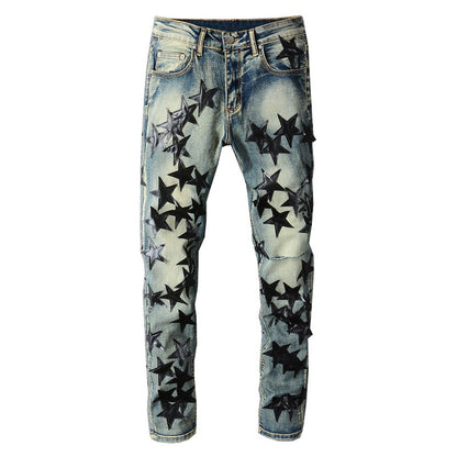 Light Blue Black Star Jeans