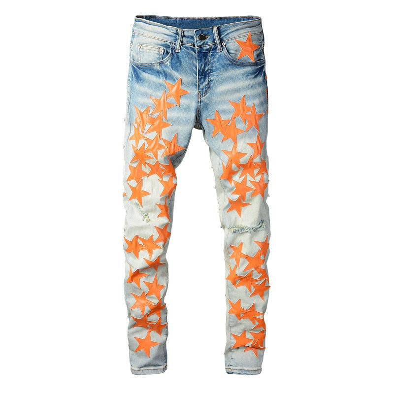 Orange Stars Jeans