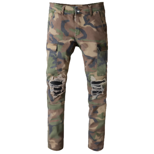 Camouflage Black Patch Jeans