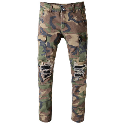 Camouflage Black Patch Jeans