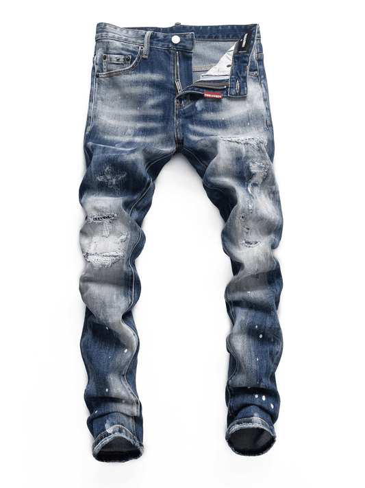 Blue Denim Ripped Jeans