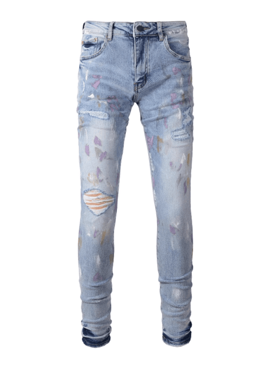 Light Blue Classic Paint Jeans