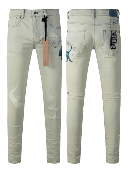 Washed Light Blue Classic Jeans