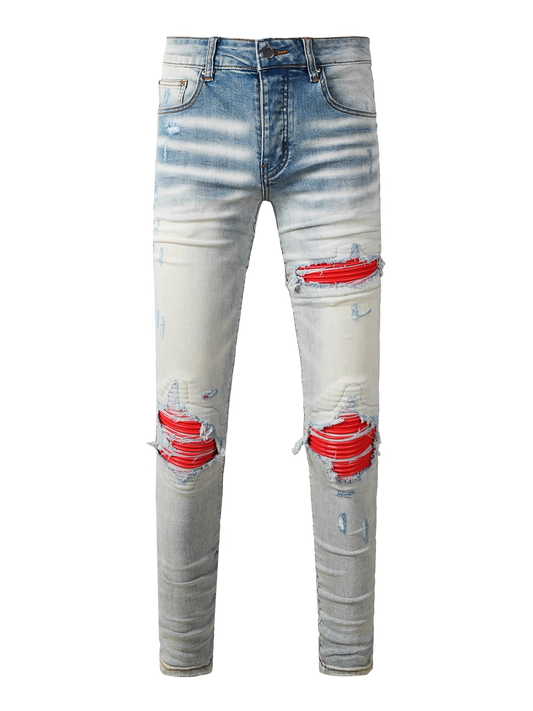 Denim Red Patch Jeans