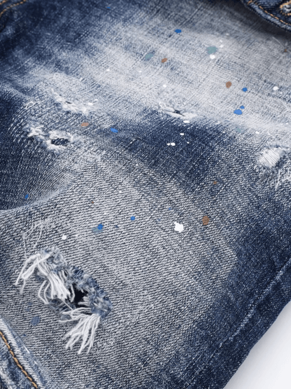 Washed Denim Paint Jeans
