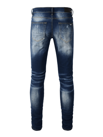 Navy Red Patch Jeans