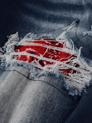 Navy Red Patch Jeans
