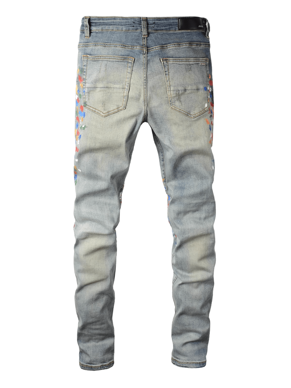 Blue Ripped Patch Jeans